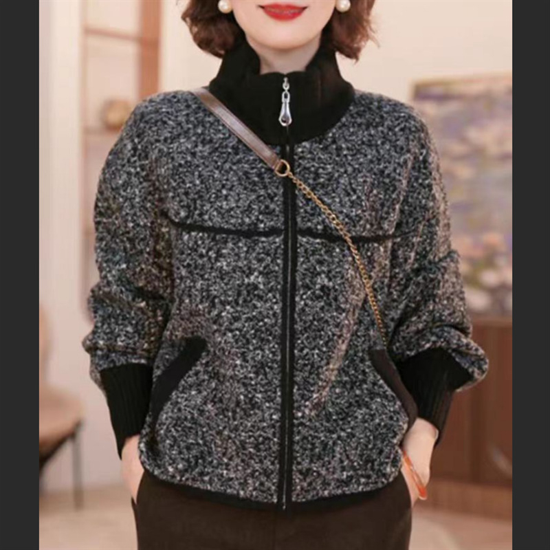 Ženska pletena jakna za jesen i zimu, elegantan ležerni stil za zrelije žene