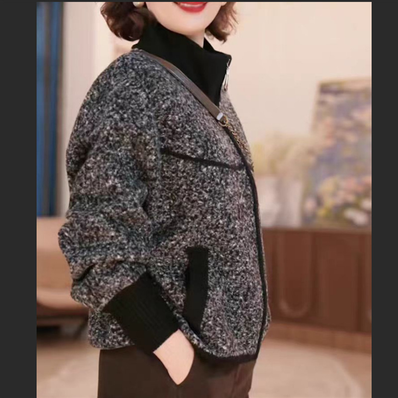 Ženska pletena jakna za jesen i zimu, elegantan ležerni stil za zrelije žene
