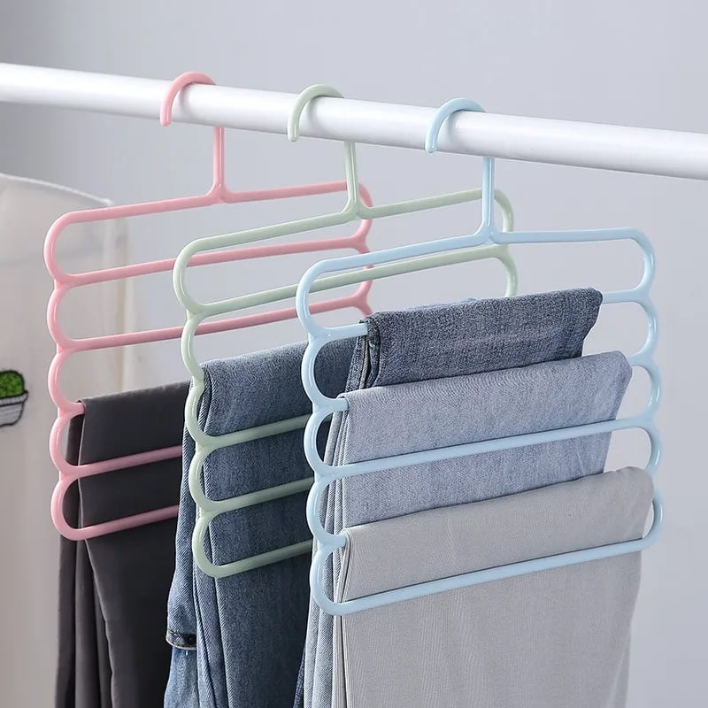 Petoslojni držač za hlače i organizator garderobe