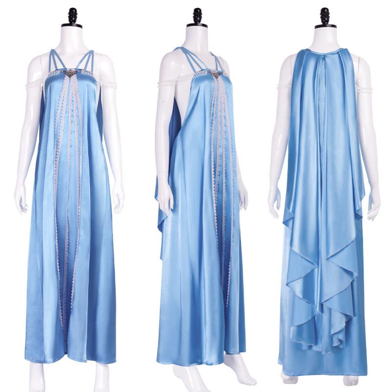 Plava duga haljina cosplay Padmé Amidala iz Star Warsa za Halloween
