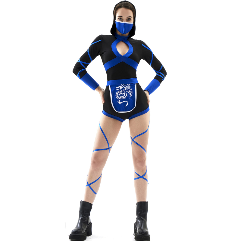 Ženski kostim za Halloween: zmaj ninja samuraj, japanski stil, veličine S-XXL
