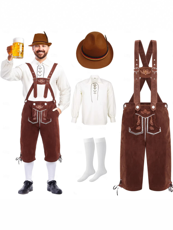 Halloween njemački Oktoberfest kostim: retro kombinezon za odrasle s kapom, čarapama i gornjim dijelom