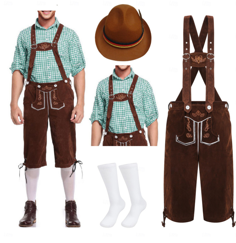Halloween njemački Oktoberfest kostim: retro kombinezon za odrasle s kapom, čarapama i gornjim dijelom