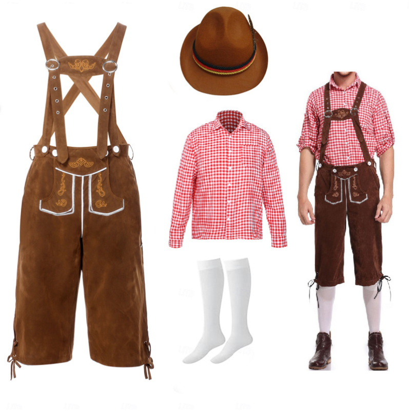 Halloween njemački Oktoberfest kostim: retro kombinezon za odrasle s kapom, čarapama i gornjim dijelom