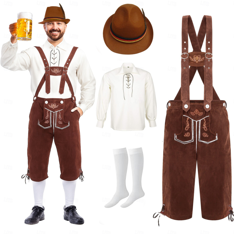 Halloween njemački Oktoberfest kostim: retro kombinezon za odrasle s kapom, čarapama i gornjim dijelom