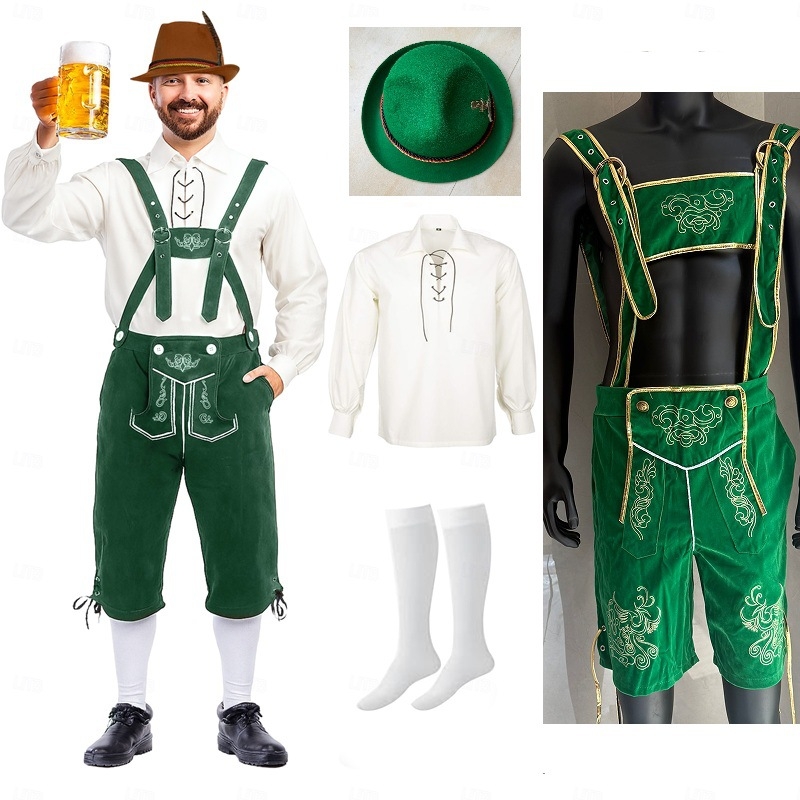 Halloween njemački Oktoberfest kostim: retro kombinezon za odrasle s kapom, čarapama i gornjim dijelom