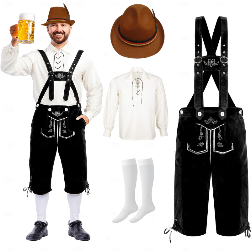 Halloween njemački Oktoberfest kostim: retro kombinezon za odrasle s kapom, čarapama i gornjim dijelom