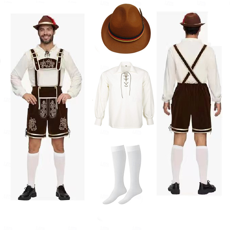 Halloween njemački Oktoberfest kostim: retro kombinezon za odrasle s kapom, čarapama i gornjim dijelom