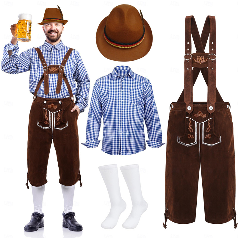 Halloween njemački Oktoberfest kostim: retro kombinezon za odrasle s kapom, čarapama i gornjim dijelom
