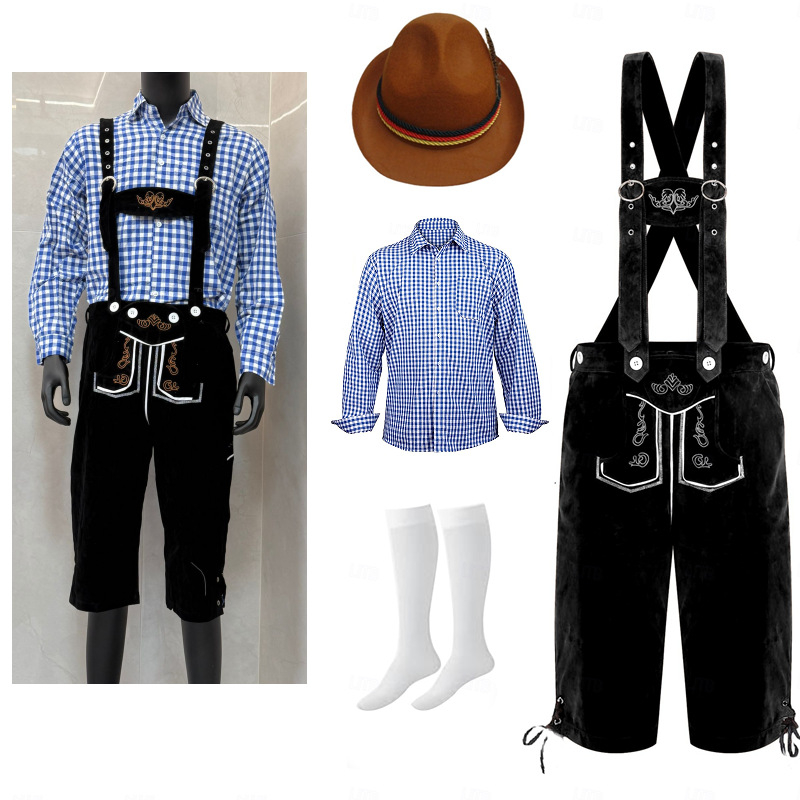 Halloween njemački Oktoberfest kostim: retro kombinezon za odrasle s kapom, čarapama i gornjim dijelom
