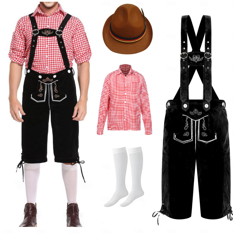 Halloween njemački Oktoberfest kostim: retro kombinezon za odrasle s kapom, čarapama i gornjim dijelom