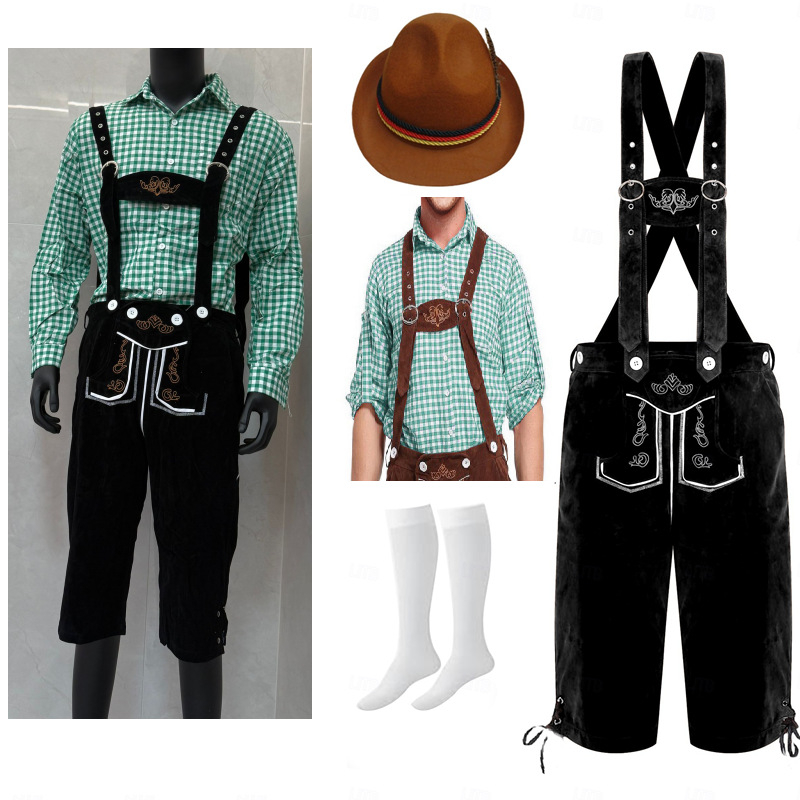 Halloween njemački Oktoberfest kostim: retro kombinezon za odrasle s kapom, čarapama i gornjim dijelom