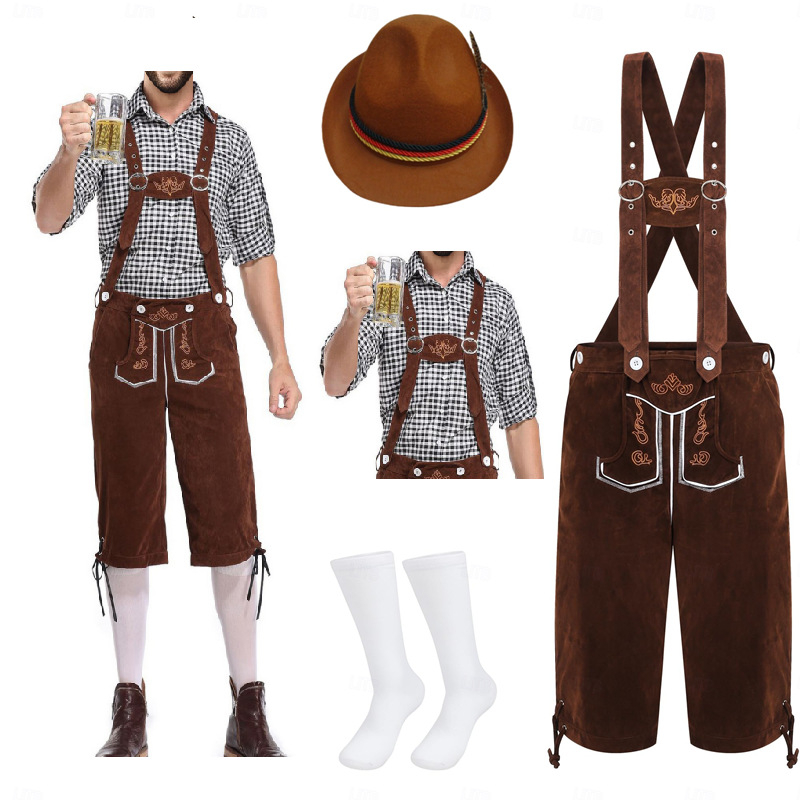 Halloween njemački Oktoberfest kostim: retro kombinezon za odrasle s kapom, čarapama i gornjim dijelom