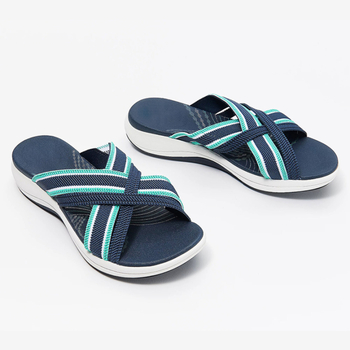 Ženske sandale na platformi za plus veličine, križno presječeni remeni, okrugli vrh, casual plažne sandale