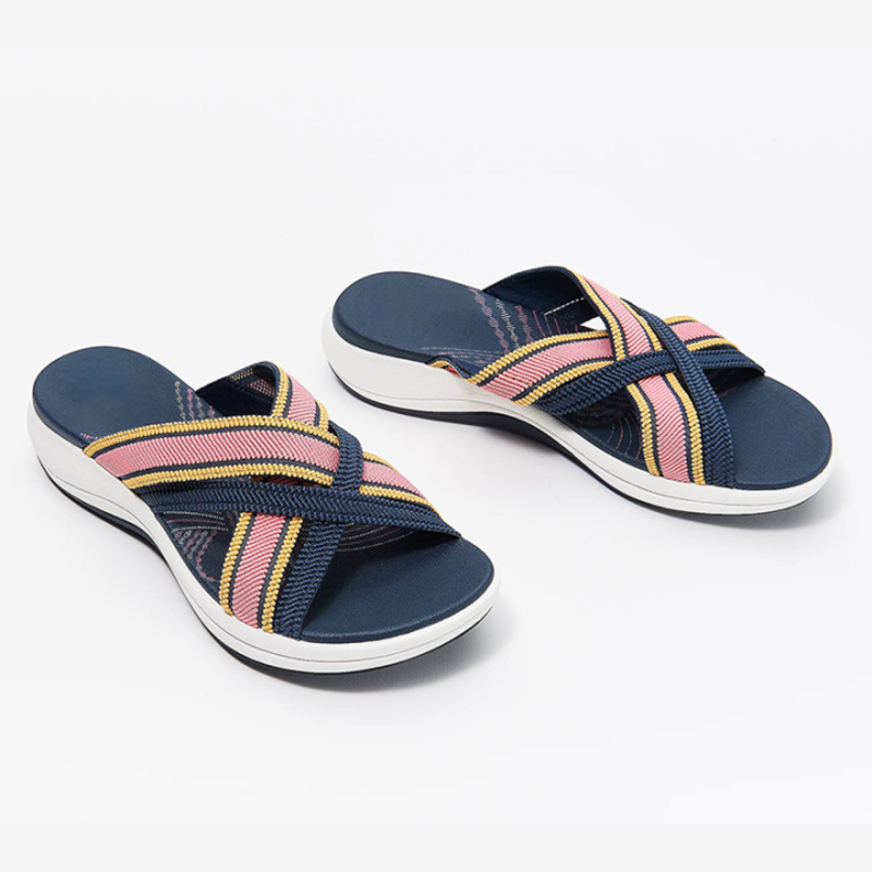 Ženske sandale na platformi za plus veličine, križno presječeni remeni, okrugli vrh, casual plažne sandale