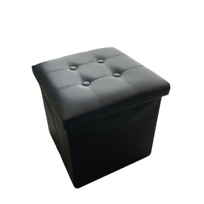 PVC kožni spremišni tabure, kvadratni 38 cm, kapacitet 50 L, višenamjenski za dnevni boravak
