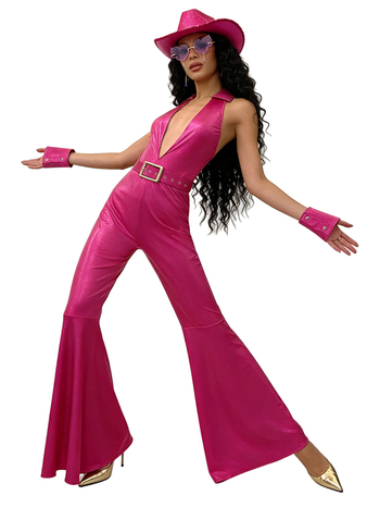 Unisex hippie party kombinezon s širokim nogama – retro disco hip-hop stil