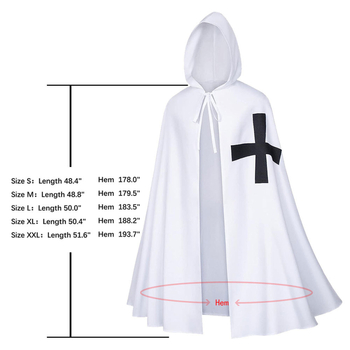 Cosplay plašt srednjovjekovih templarskih vitezova