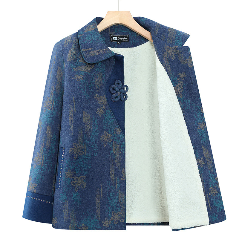 Ženski zimski kaput s mekanom podstavom i polo ovratnikom, casual stil, duge rukave