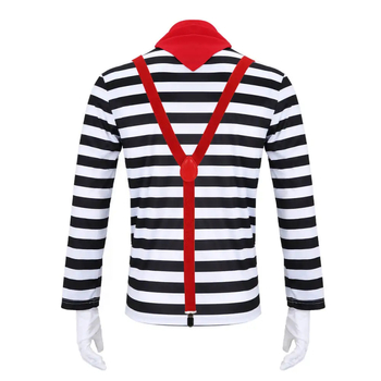 Francuski mime mačka unisex cosplay kostim s prugama za festival mime i Halloween na pozornici