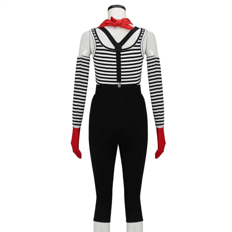 Francuski mime mačka unisex cosplay kostim s prugama za festival mime i Halloween na pozornici