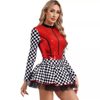 Halloween kostim za scenu: jednobojni kombinezon za model automobila i navijačicu