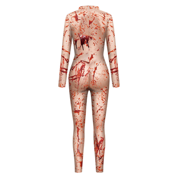 Ženski Halloween kombinezon s digitalnim otiskom krvavih mrlja za scenske nastupe
