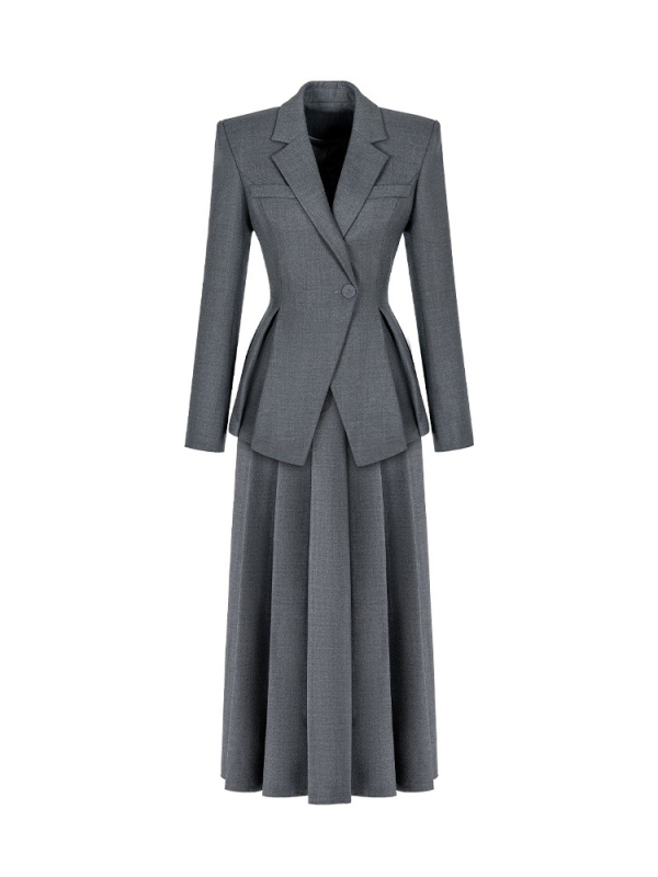 Elegantni uski kostim sa suknjom i sakoom, trench stil za sve sezone