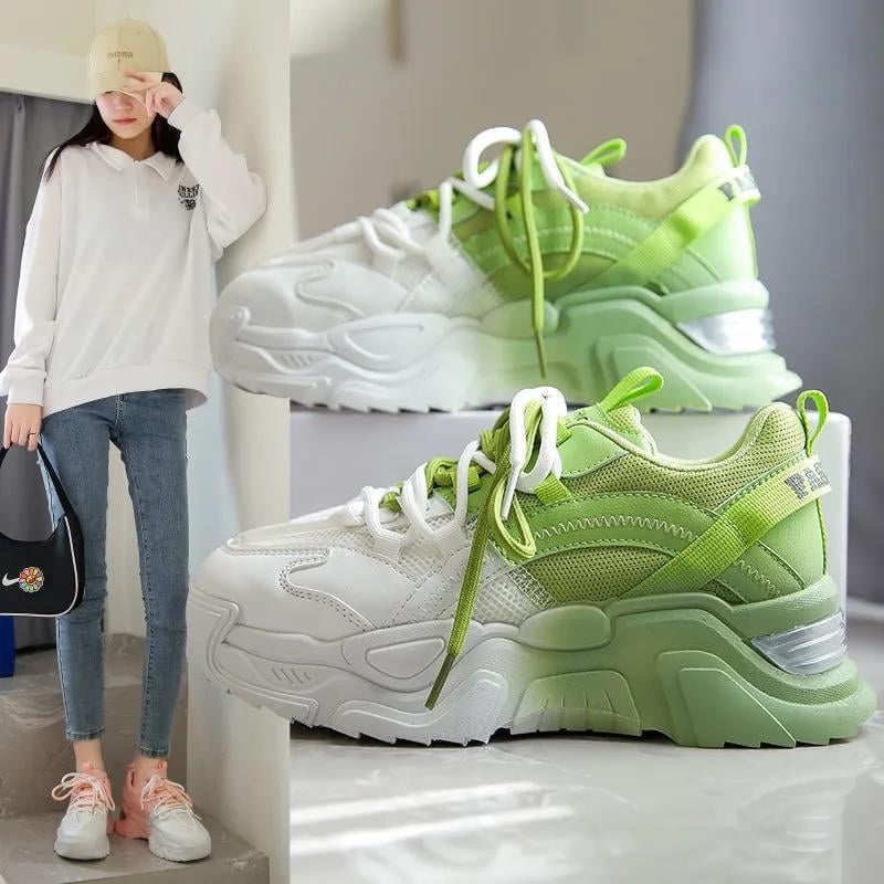 Proljeće 2026. Ženske dad sneakers u korejskom stilu, s debelim potplatom, udobne svakodnevne sportske tenisice, K810