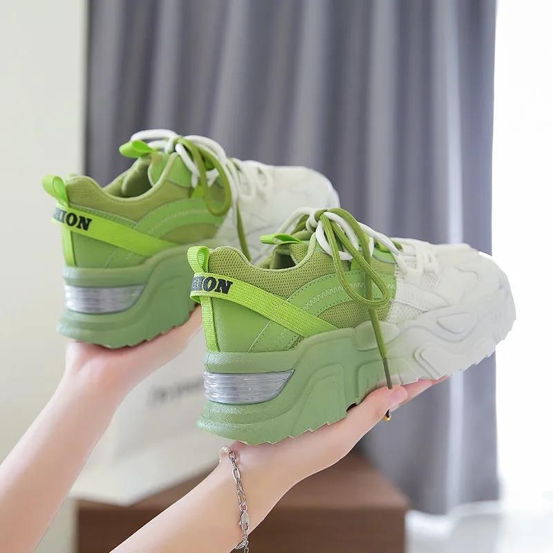 Proljeće 2026. Ženske dad sneakers u korejskom stilu, s debelim potplatom, udobne svakodnevne sportske tenisice, K810