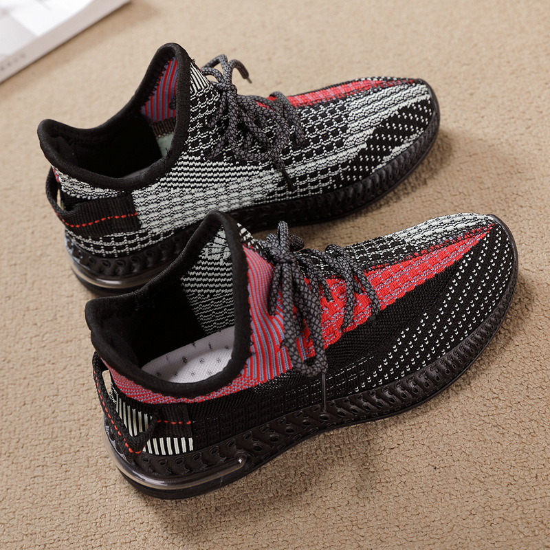 Ženske Flyknit tenisice 2025 proljeće – prozračne, lagane, s blok boja, korejski stil, mekana potplata