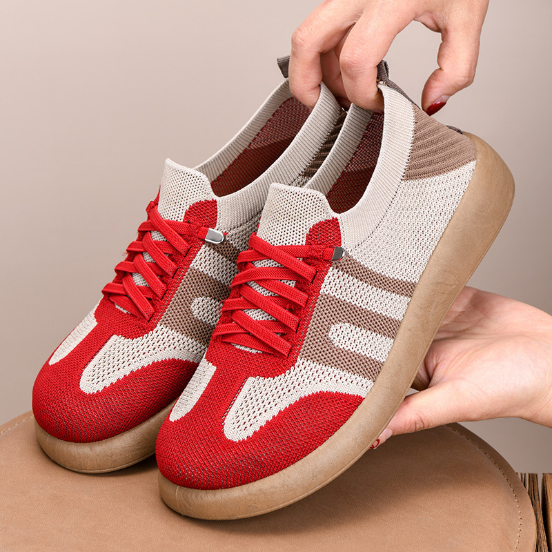 Ženske tenisice za proljeće s Flyknit gornjom stranom i mekanom potplatom, svestrane casual sportske tenisice s retro inspiracijom