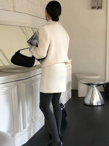 Korejskog stila, nježan i elegantan kratki kaput s reverom, set suknji za žene, proljeće