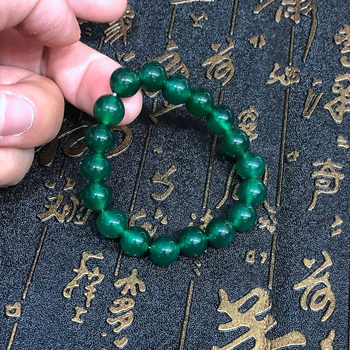 Zeleni ahatni narukvica s chrysoprase Buddha perlicama, unisex, geometrijski dizajn