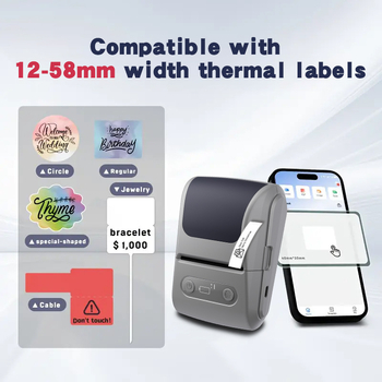 Prijenosni mini termalni printer za etikete za kućnu upotrebu, Bluetooth povezivanje s mobilnim telefonom, kompaktni ručni pisač za etikete i bar kodove