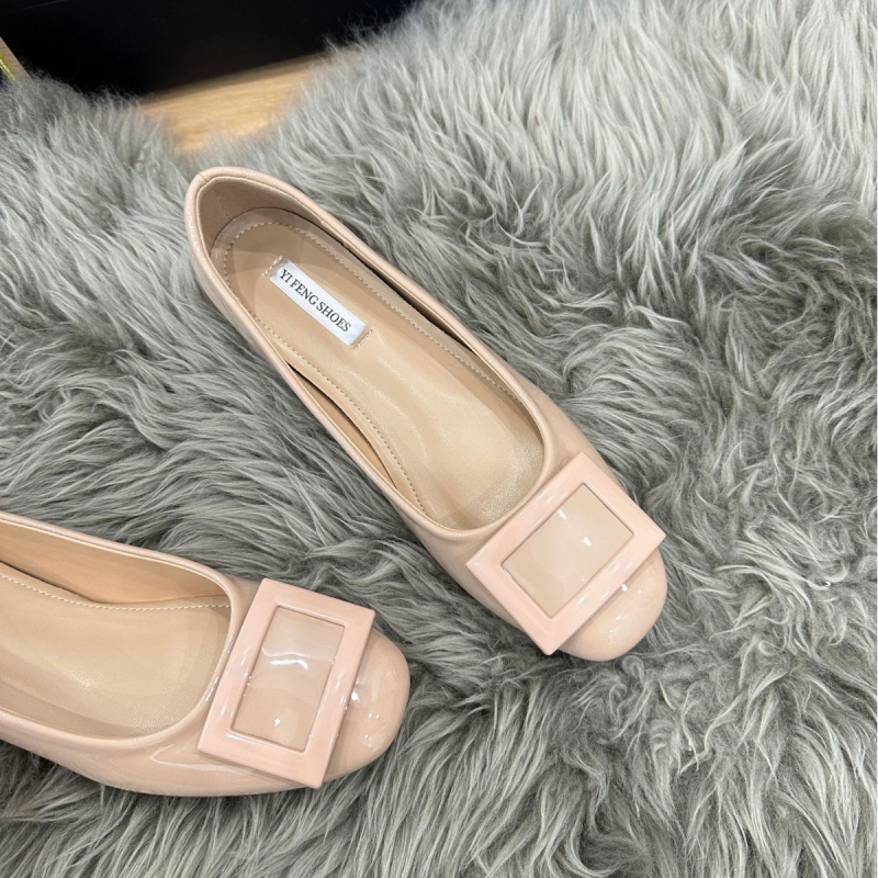 5 cm povećanje visine, ženske cipele s kvadratnom kopčom, mekana lakirana koža, okrugli vrh, slip-on, svakodnevni stil