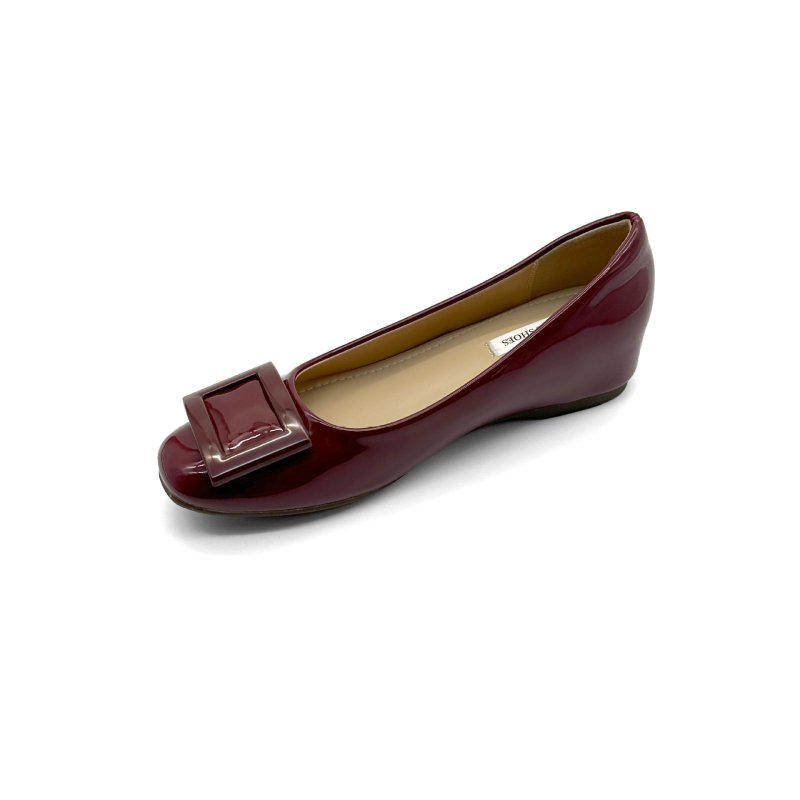 5 cm povećanje visine, ženske cipele s kvadratnom kopčom, mekana lakirana koža, okrugli vrh, slip-on, svakodnevni stil