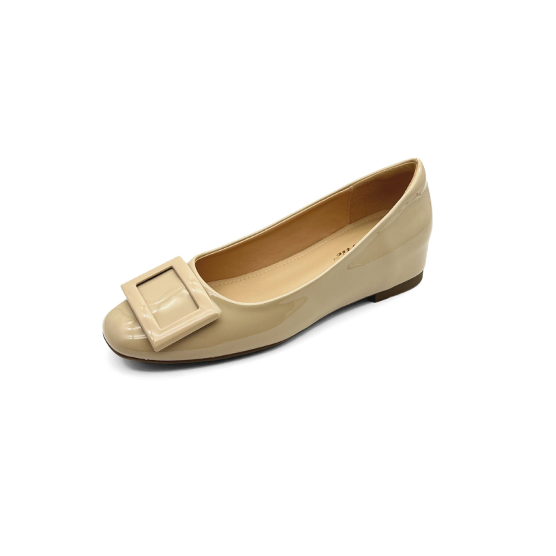5 cm povećanje visine, ženske cipele s kvadratnom kopčom, mekana lakirana koža, okrugli vrh, slip-on, svakodnevni stil