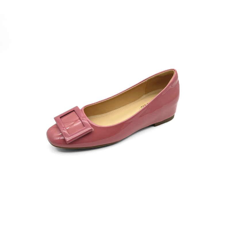 5 cm povećanje visine, ženske cipele s kvadratnom kopčom, mekana lakirana koža, okrugli vrh, slip-on, svakodnevni stil