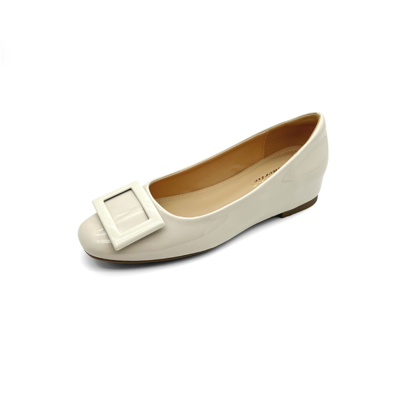 5 cm povećanje visine, ženske cipele s kvadratnom kopčom, mekana lakirana koža, okrugli vrh, slip-on, svakodnevni stil