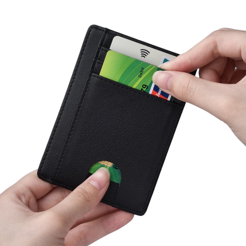 JINBAOLAI Kožni RFID držač kartica s antimagnetnom zaštitom