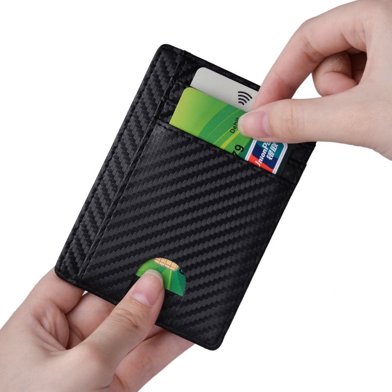 JINBAOLAI Kožni RFID držač kartica s antimagnetnom zaštitom