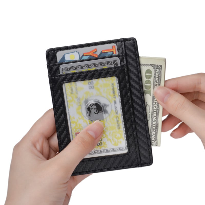 JINBAOLAI Kožni RFID držač kartica s antimagnetnom zaštitom