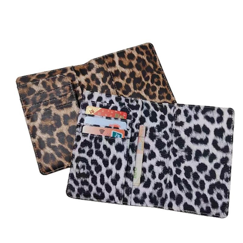 PFID antimagnetična futrola za putovnicu s leopard uzorkom – višenamjenska PU kožna torbica, unisex