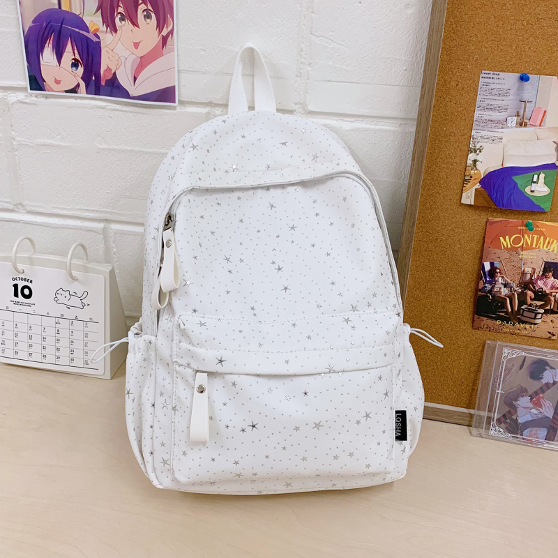 Dámsky školský batoh s hviezdnym motívom z nylonu, vhodný pre študentky stredných škôl a gymnázií, 15-palcový notebook, kapacita 36–55 l
