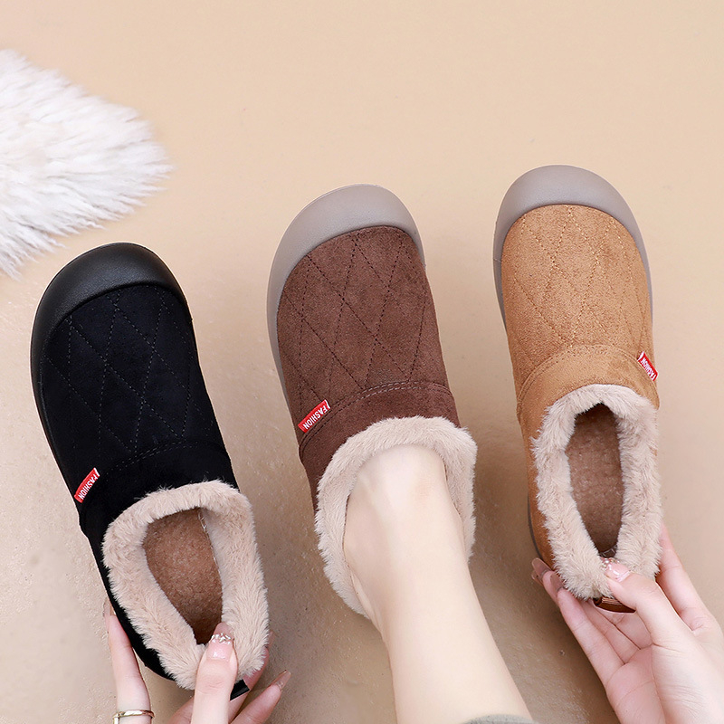 Ženske zimske čizme od pamuka s plišastom podstavom, tople i moderne slip-on čizme