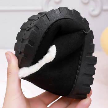 Téli női pamut cipő, slip-on, lapos talppal, plüss béléssel