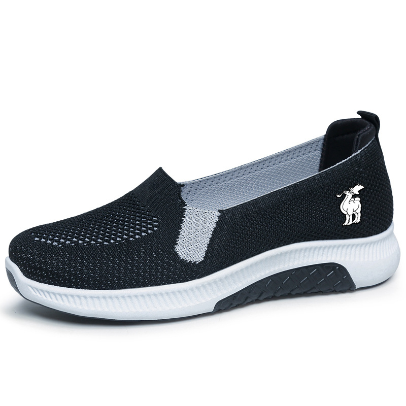 Prozračne mrežaste slip-on tenisice za žene, mama stil, niski otvor, udobne plosnate tenisice za svakodnevnu upotrebu