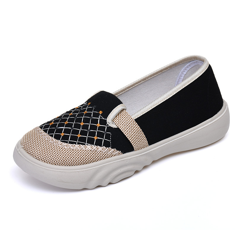 Ženske slip-on tenisice, prozračnim gornjim dijelom od tekstila, niski profil, PU potplat, udobne za svakodnevno nošenje, karirani uzorak