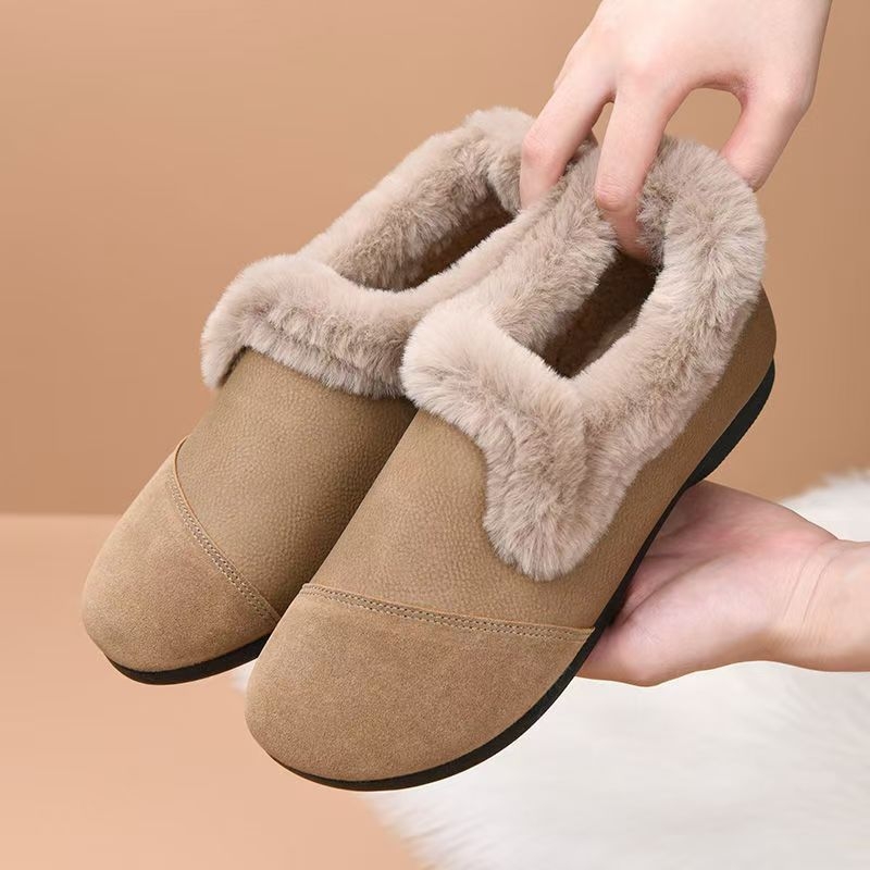Old Beijing zimné dámske slip-on topánky s fleecovou podšívkou, teplé a protišmykové snehové topánky